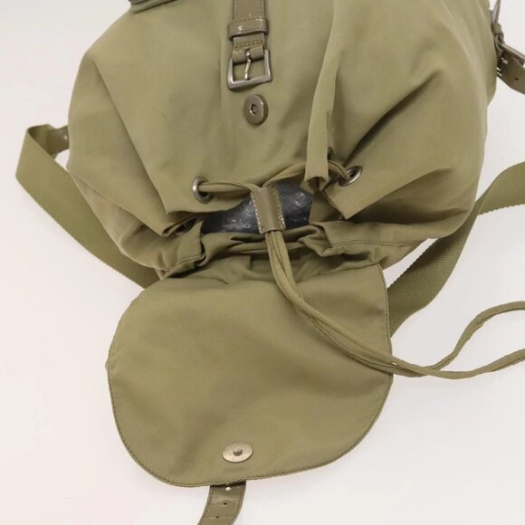 PRADA Backpack Nylon Khaki Silver Auth bs27513 main image 5